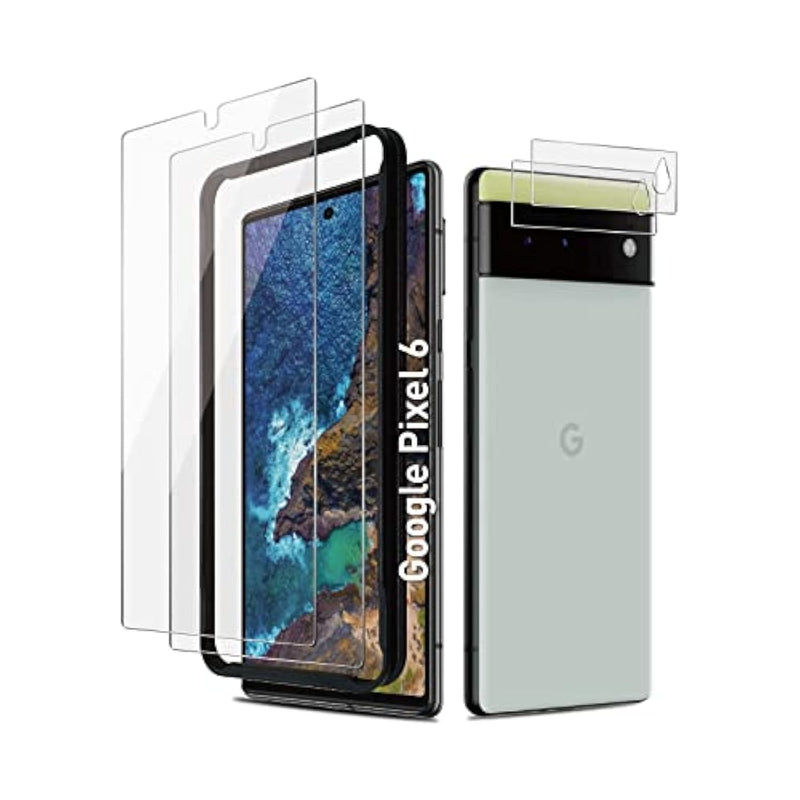 Pixel 6 Screen Protector Tempered Glass With Camera Lens Protector For Google Pixel 6 [Fingerprint Unlock][Anti-Scratch][6.4 Inch][2+ 2 Pack ]