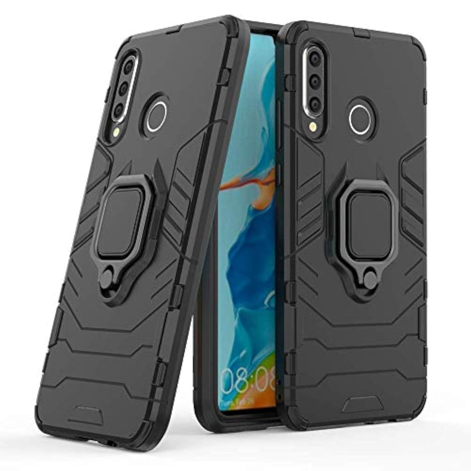 Phone Case for Huawei P30 Lite with Screen Protector & Magnetic Ring Holder