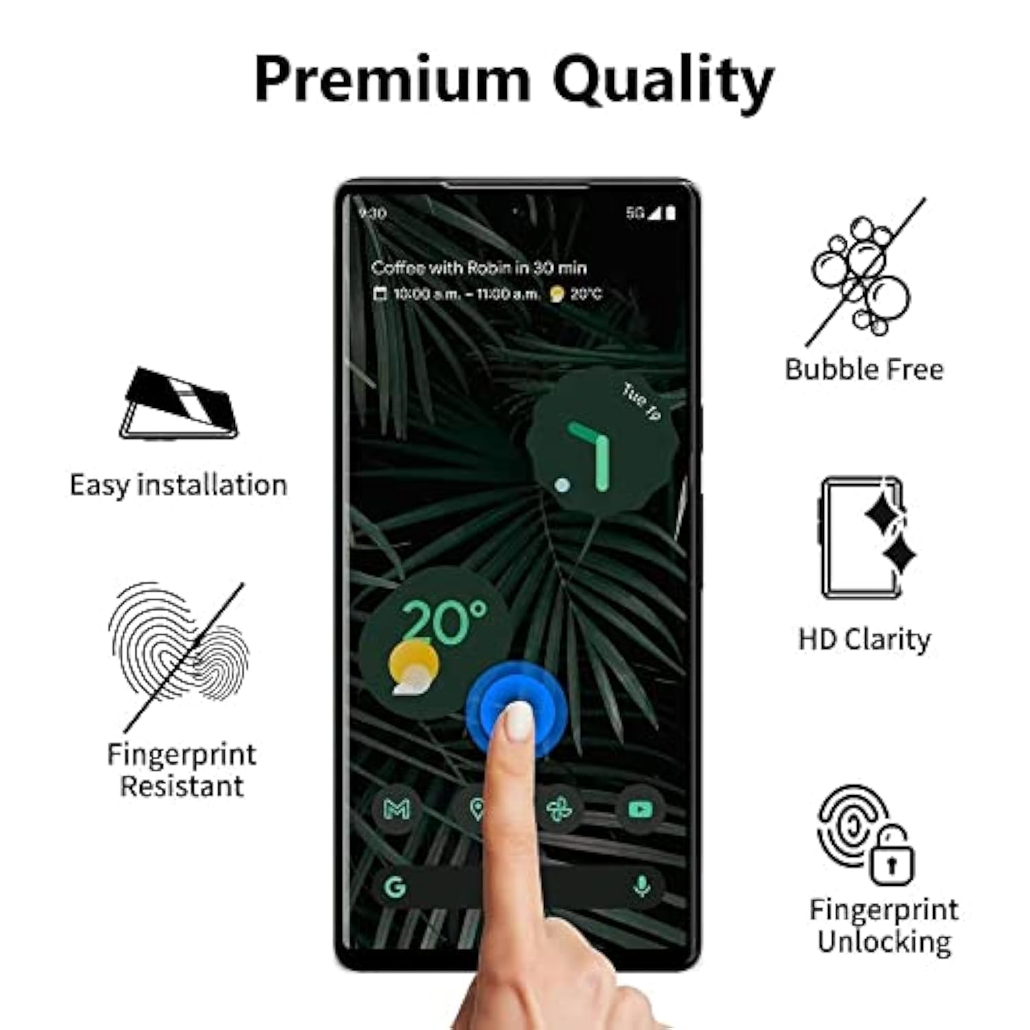 [5+2] 5 Anti-Glare(Matte) Tpu Film Screen Protector + 2 Lens Protector Compatible With Google Pixel 8 5G 2023 Easy To Install Tpu Film Screen Protector Scratch Resistant [Perfect Fit For 3D Edge