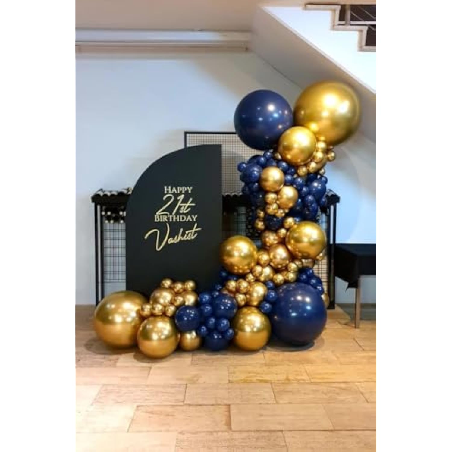 Navy Blue Balloon Garland Kit 119pcs with Chrome Gold for Party Decorations