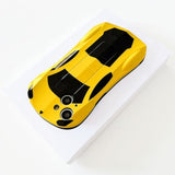 3D Car Case For Iphone 13 Kids Boys Teen, Glossy Yellow Cool Design Sports Race Car Iphone 13 Phone Cover For Men, Fashion Durable Full Body Soft Thick Sturdy Iphone13 Case (Ycar)