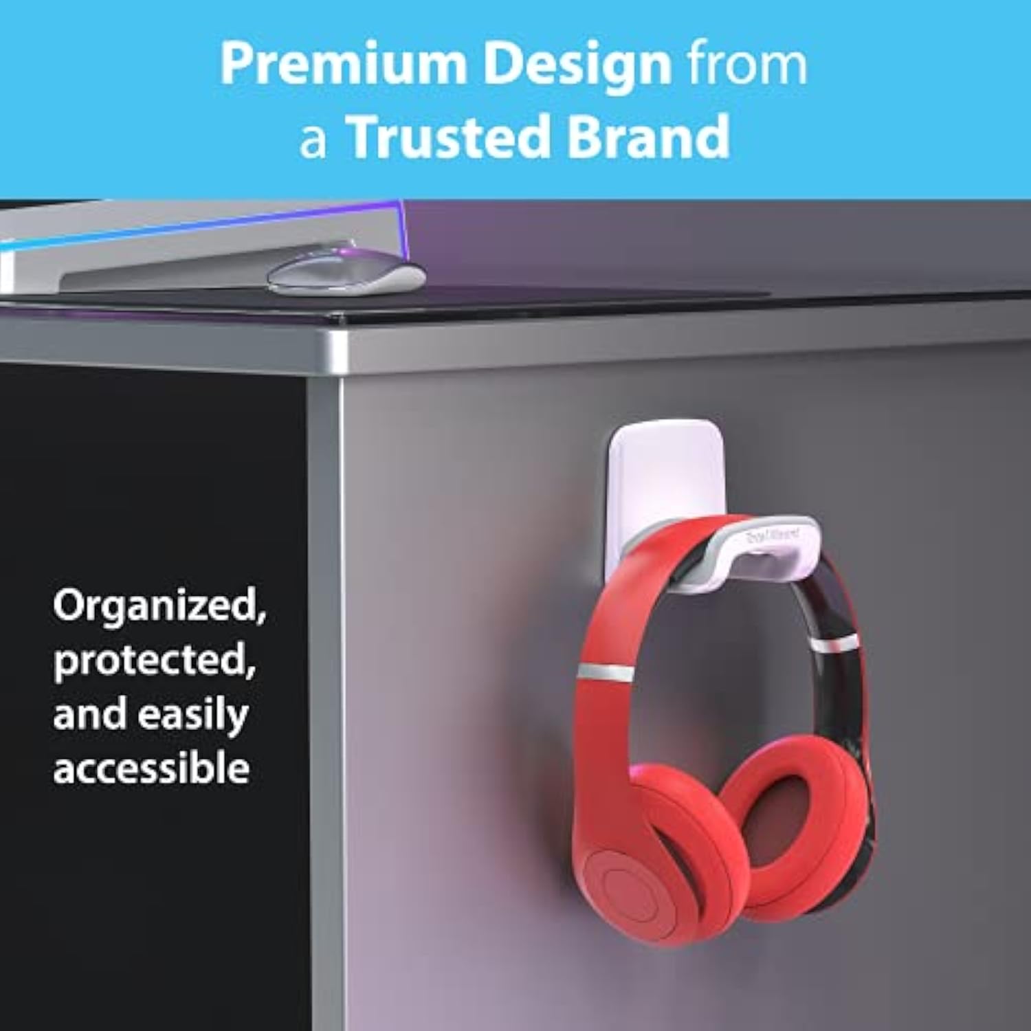 Headphone Holder – Hanger Won’T Damage Your Wall With Screws Or Permanent Adhe