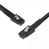 Slim Line Mini Sas 4.0 Sff-8654 4I 38 Pin Host To 4 Sata 7 Pin Target Hard Dis