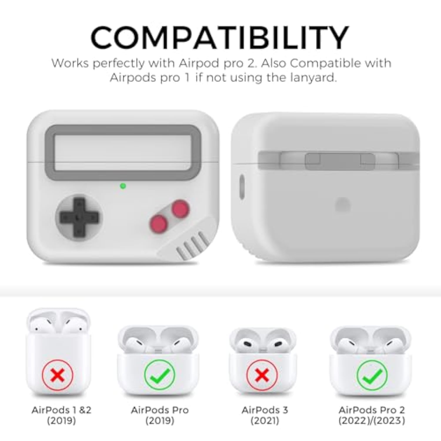 Silicone Airpods Pro 2 Case Protective Covers Skin Game-Machine Design For Airpods Pro 2022 [Support Wireless Charging] Compatible With Apple Airpods Pro 2Nd Generation