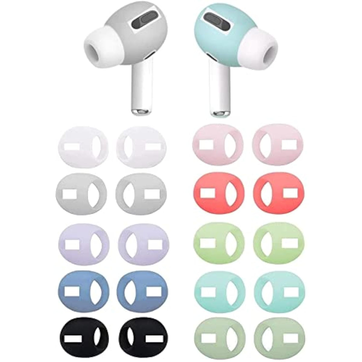 Fit In Case Airpod Pro Earbuds Ear Skins Earbud Cover Ear Tips Covers Compatible With Airpods Pro, Ultra-Thin Anti-Slip Earbuds Covers,10 Pairs 10 Colors
