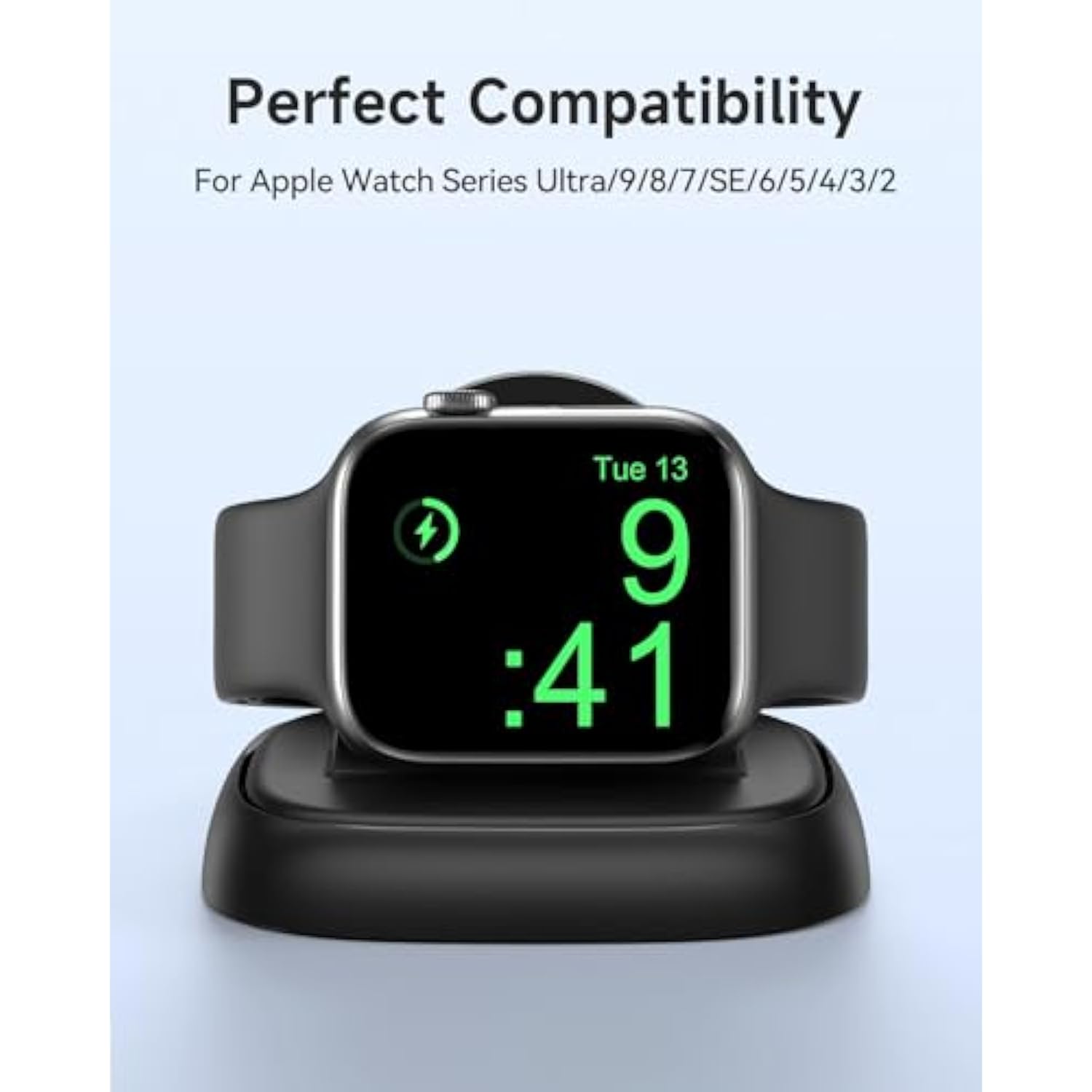 Apple Watch Charger Stand Portable USB-C Fast Wireless Charging Station Black