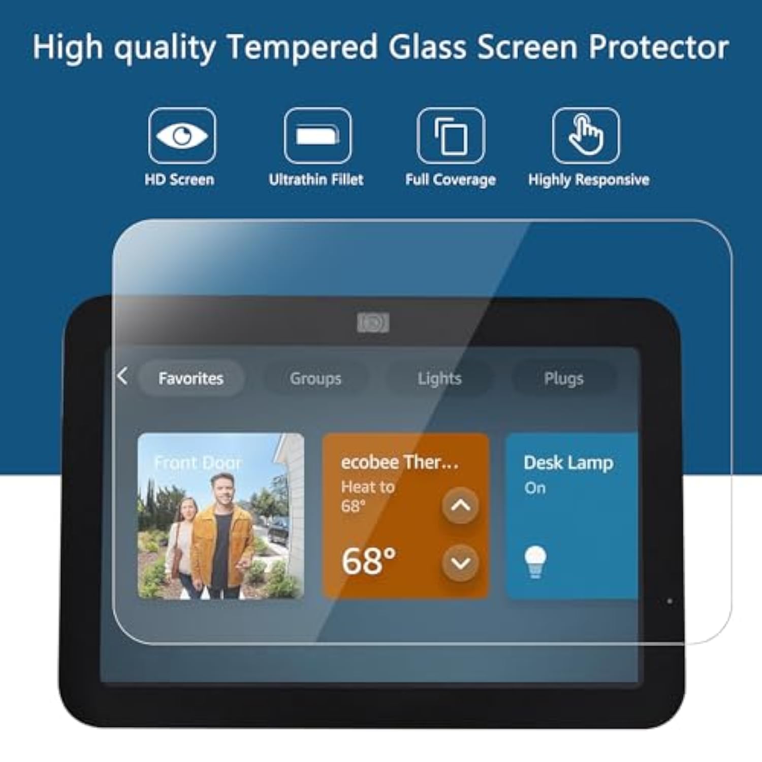 2 Pack Tempered Glass Screen Protector For New Echo Show 8 (3Rd Gen, 2023 Release),-9H Hardness,Ultra Clear Scratch Resistant Anti-Fingerprint