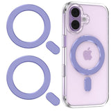 For Magsafe Sticker, 2 Pcs Magnetic Ring For Phone Case, Universal Adapter Ring Compatible With Magsafe Accessories & Wireless Charging For Iphone 17/16/15/14/13/12/11, Galaxy S25/S24 (Purple)