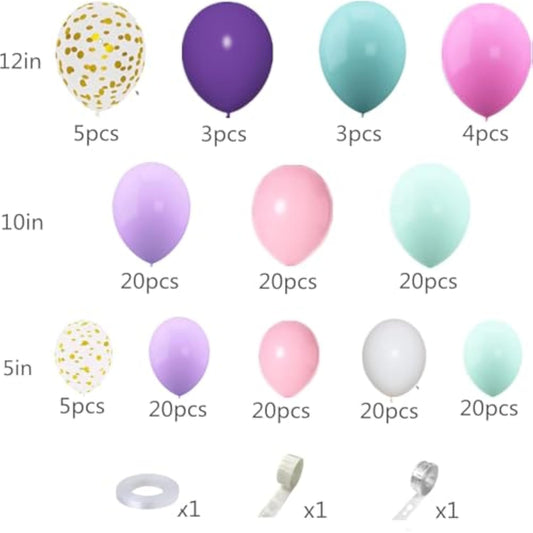 168Pcs Unicorn Balloons Arch Garland Kit, Pink Purple Aqua Blue Confetti Latex Balloons For Unicorn Birthday Decorations For Girls Wedding Baby Shower Party Supplies