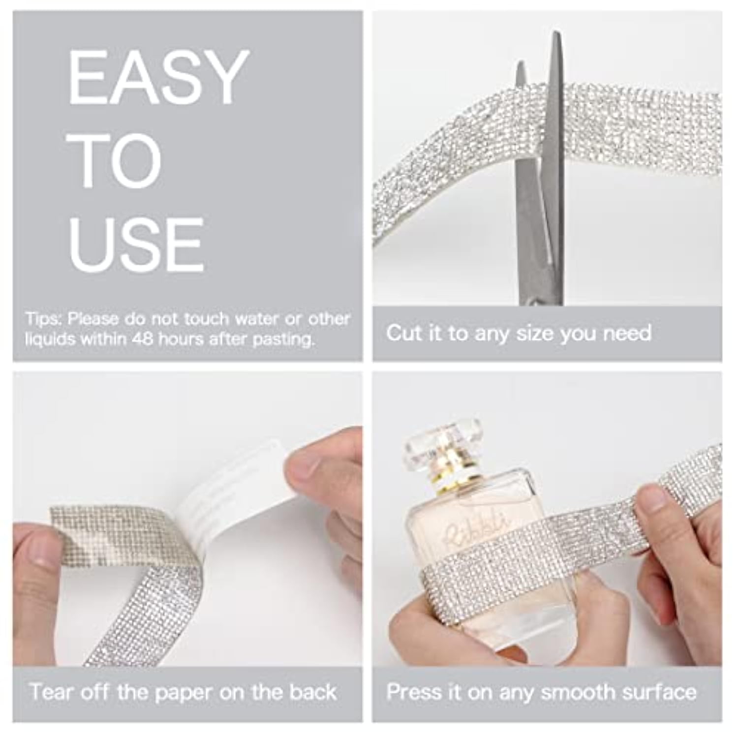 Self Adhesive Crystal Rhinestone Strips Diamond Ribbon,Rhinestone Stic