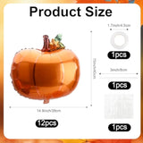 12 Pcs Pumpkin Foil Balloons Orange Fall Thanksgiving Harvest Party Decorations