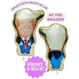 Huge 40-Inch Donald Trump Gold Foil Balloon - Birthday Party Decoration, Political Satire Cartoon, Funny Gift - Perfect For Bbqs, Rallies, And Parties