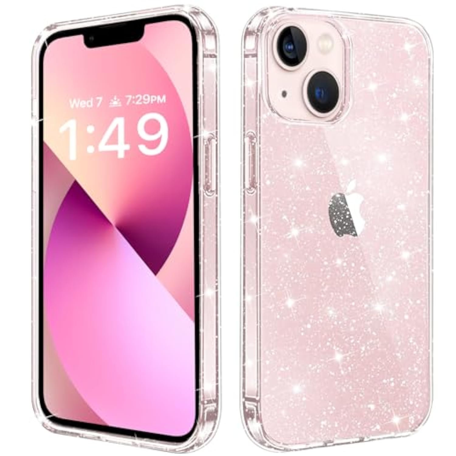 Compatible With Iphone 13 Mini Case, Bling Sparkle Soft Tpu Anti-Scratch Shockproof Protective Phone Bumper, Women Girls Cute Slim Phone Case, Clear Glitter