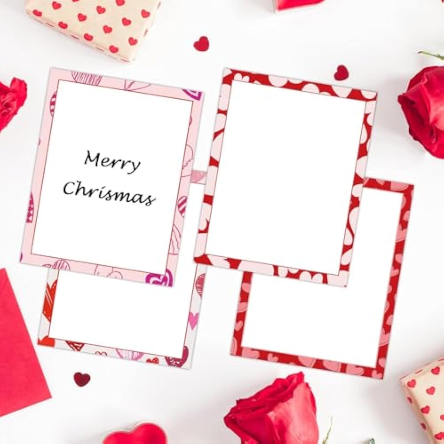 Valentine Red Classic Heart Themed Letterhead Decorative Paper, Valentine'S Day Stationery Paper, 8.5X11In, 60 Sheets