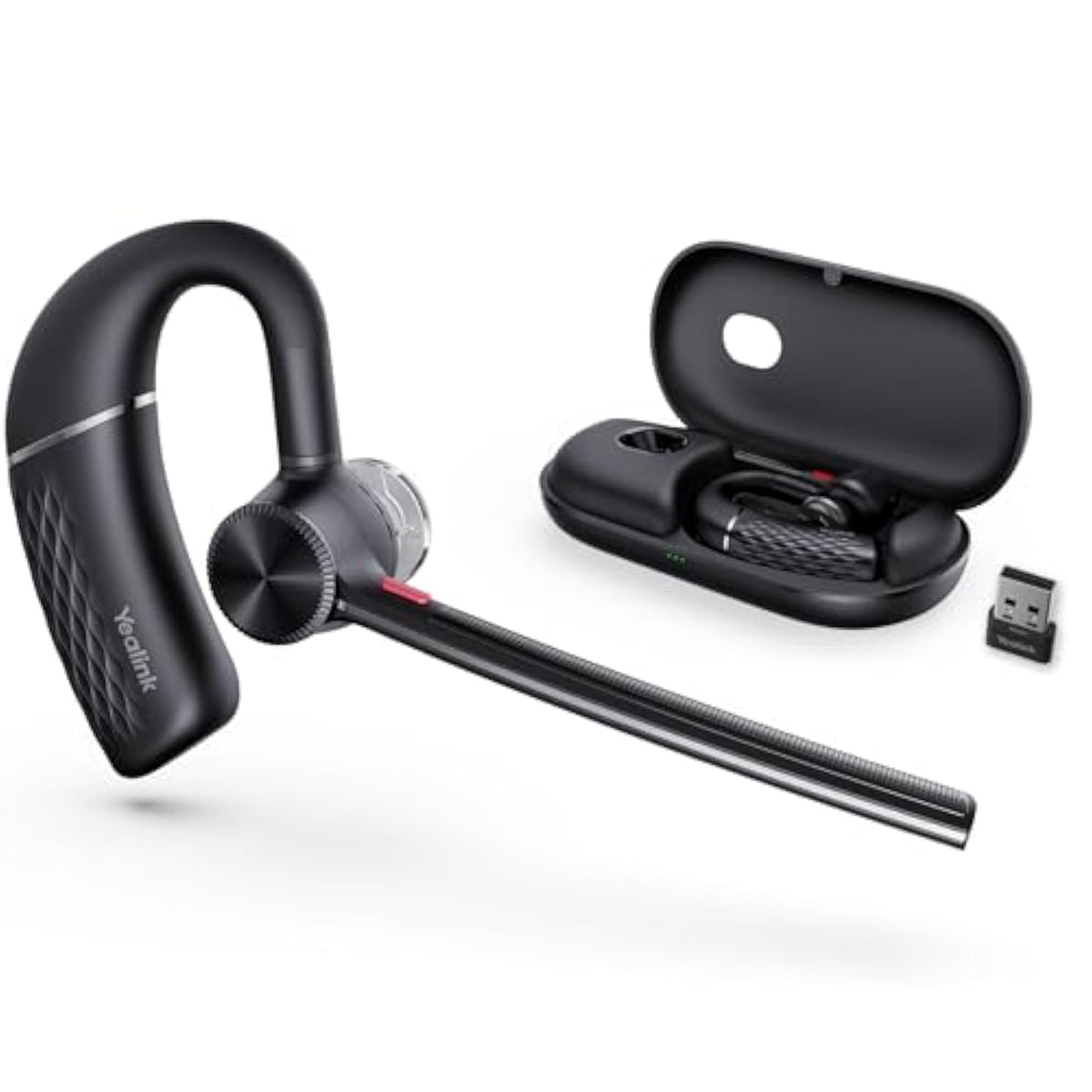 Bh71 Pro Bluetooth Headset With Usb Dongle, Teams Certified, 4 Noise Cancelling Microphone, Fit For Computer Laptops, Wireless Earpiece For Business Office Work Calling