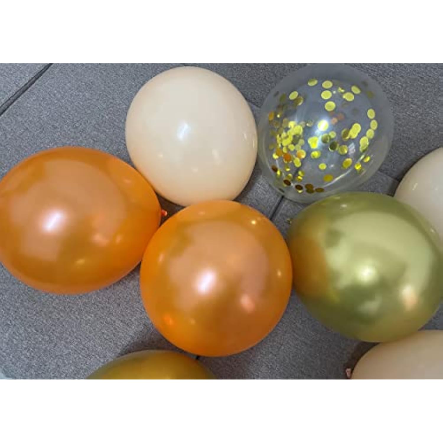 Metallic Orange Cream Gold Balloons Nude Balloons for Birthday Harvest Party Decorations