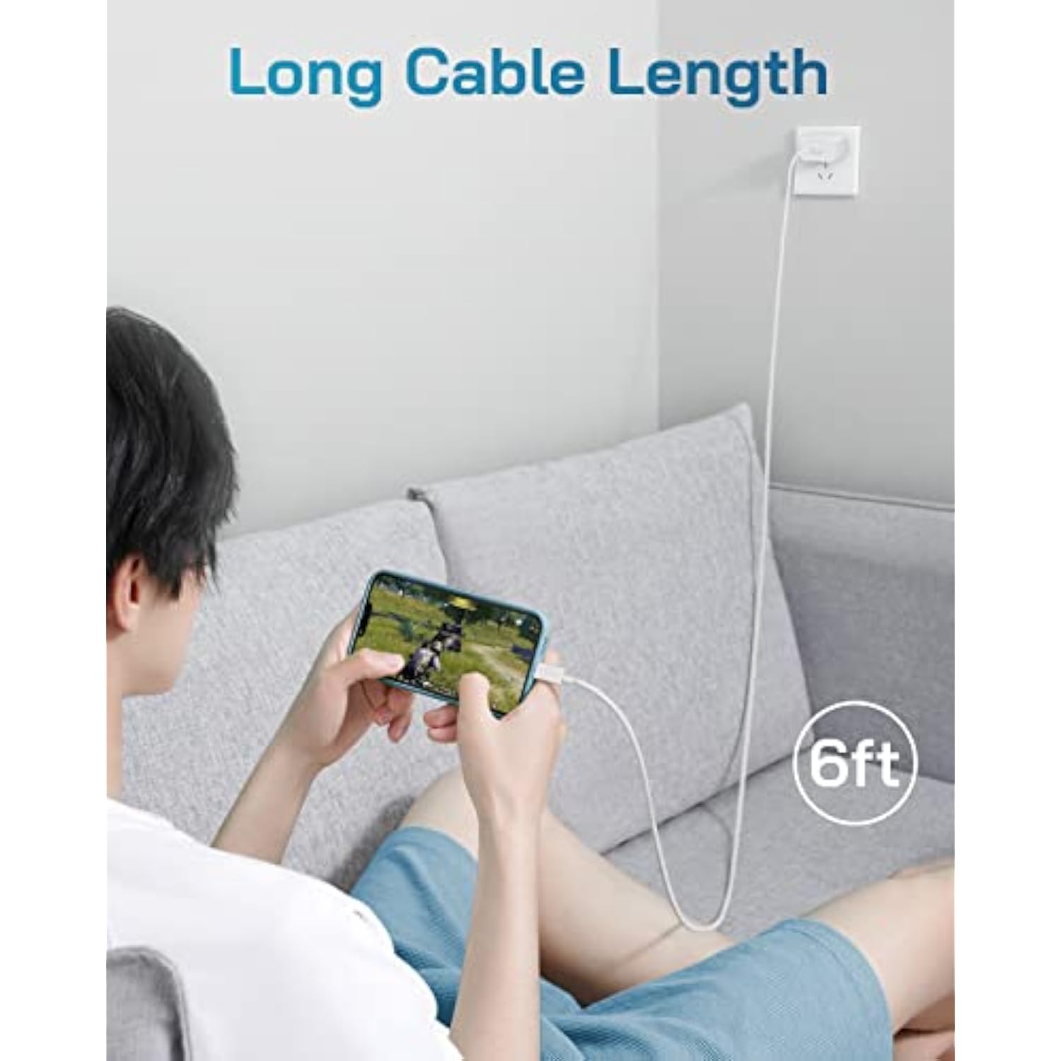 I Phone Charger Fast Charging-20W Usb-C Block With 6 Ft Cord [Mfi Certified] Compatible With I Phone 14/13/12/11/X Series, I Pad & More [3 Pack]