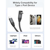 240W Usb C To Usb C Cable, Right Angle Usb C 3.2 Gen 2 Cable 20Gbps Usb Type C