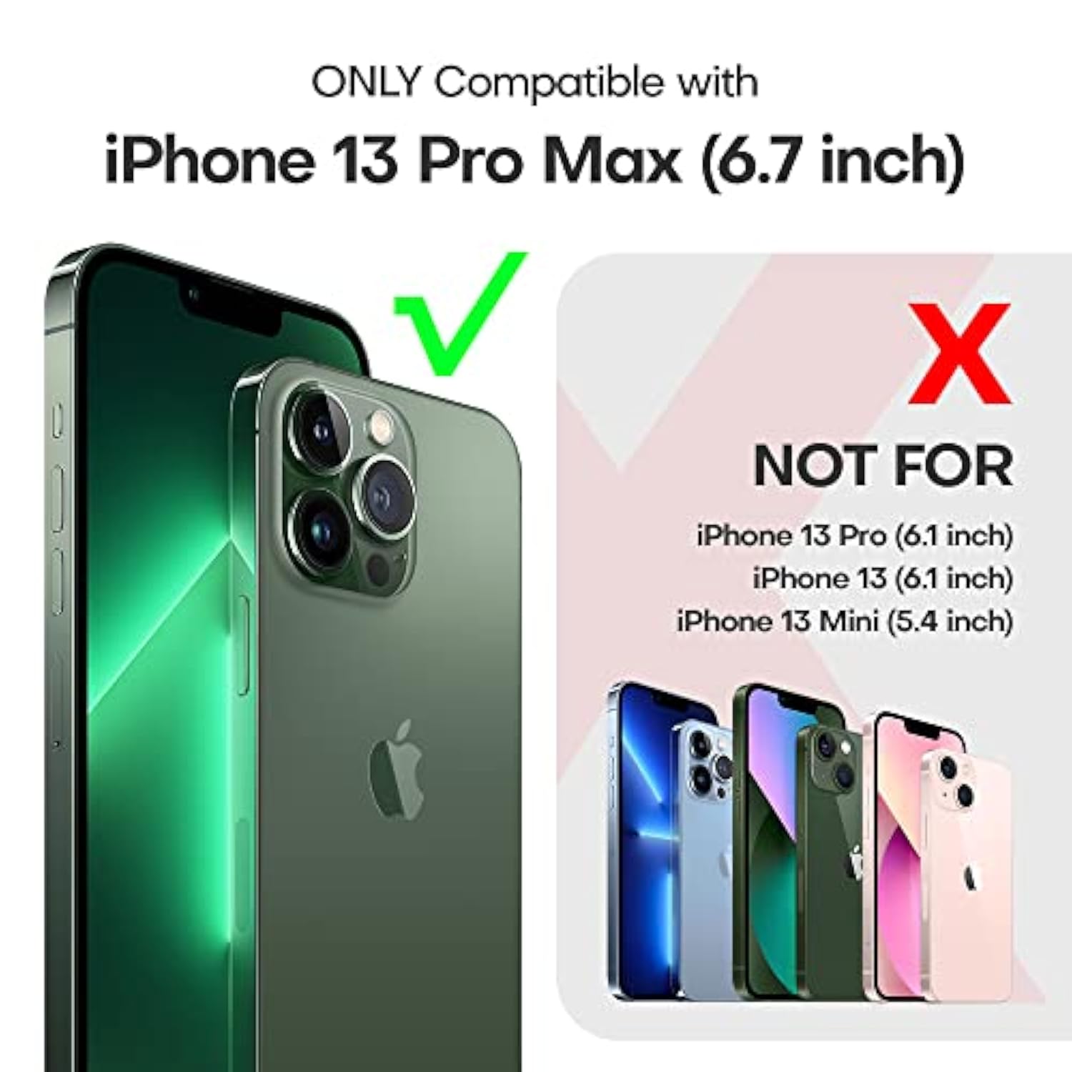 3 In 1 For Iphone 13 Pro Max Case Clear, With 2X Screen Protector, [Not Yellowing][-Grade Drop Protection] Slim Shockproof Phone Case For Iphone 13 Pro Max 6.7 Inch