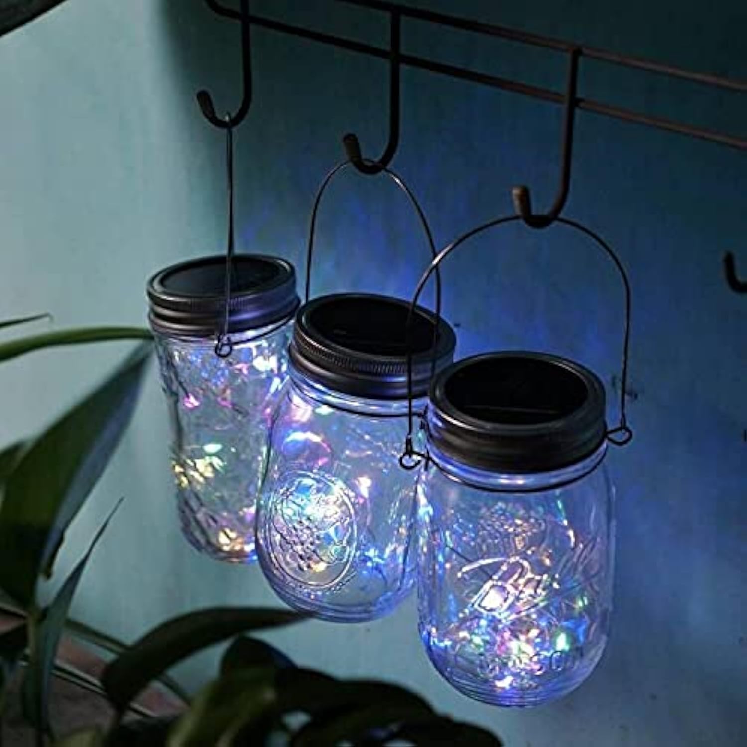 8 Pack Mason Jar Lights, 20 Led Solar Colorful Fairy String Lights Lids Insert For Garden Deck Patio Party Wedding Chris