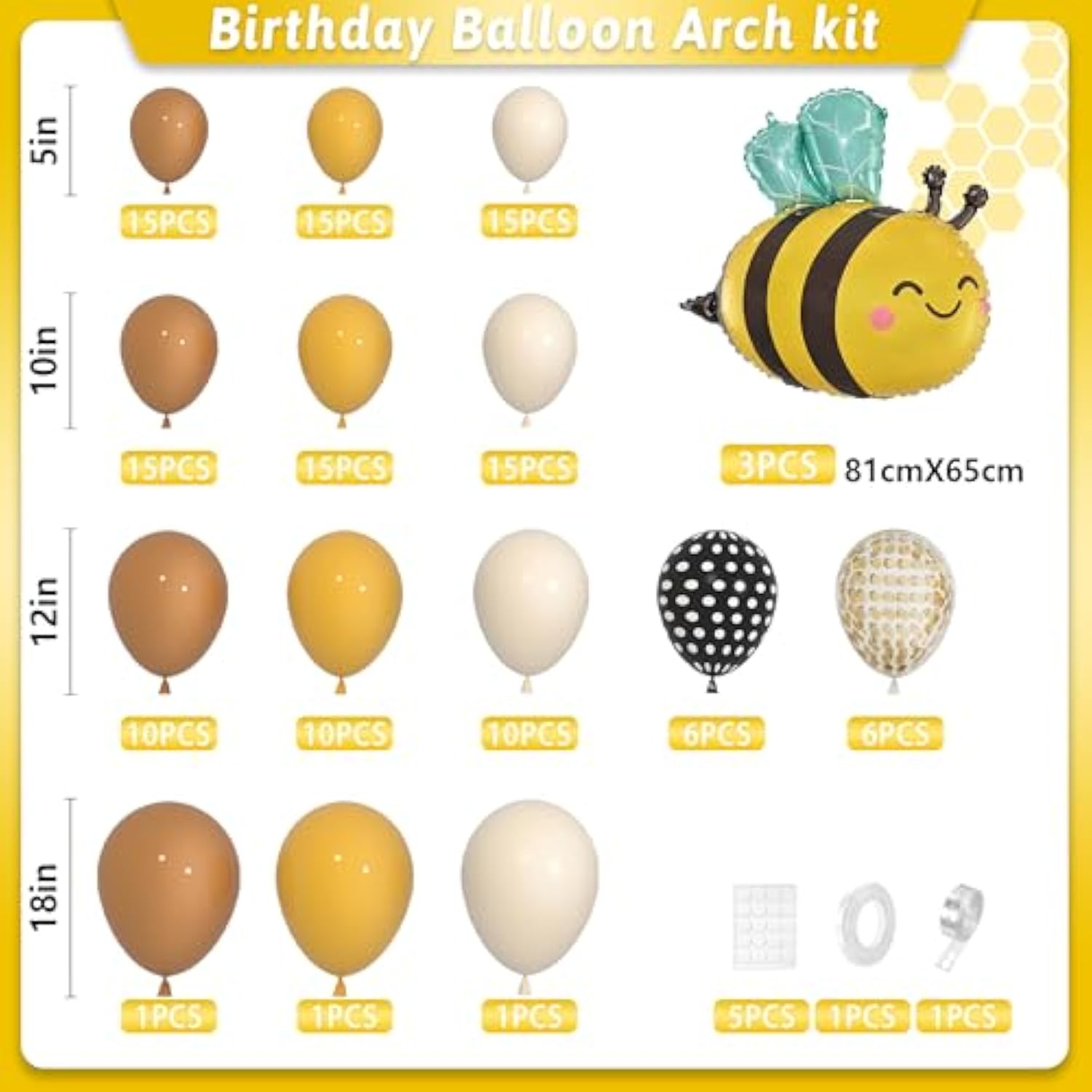 Bumble Bee Balloon Garland Kit,Yellow Coffee Black And Beige Bee Balloon Arch For Sweet Honey Bee Baby Showers,Gender Reveal Mama To Bee Party Fall Wedding Birthday Party Supplies