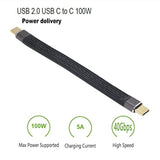 Cablecc Type-C USB-C Male to Male USB4 40Gbps 100W 8K Flat Slim FPC Data Cable