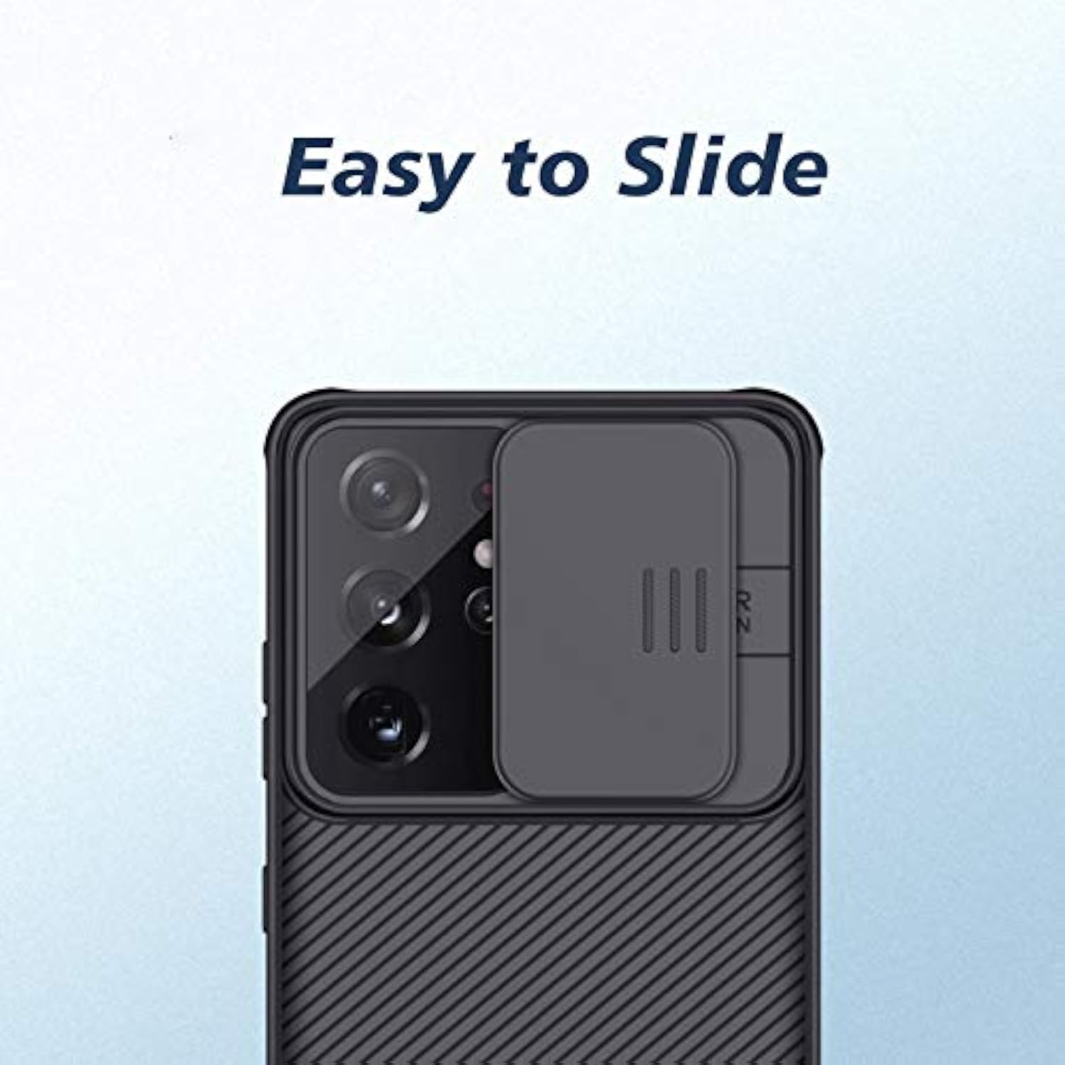 Samsung Galaxy S21 Ultra 6.8" Camera Protection Case with Hard PC Back & Soft Bumper, Protective & Slim Fit, Black