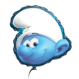 Smurfs Foil Balloon, 17.7 Inch, Blue White, Happy Smurf Face, Helium Balloon For Birthday