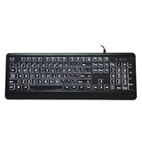 Large Font Keyboard,Large Font Usb White Led Backlit Keyboard 104 Keys Standar