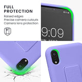 Soft TPU Cover with Silicone Coating for Apple iPhone XR - Lavender - kwmobile Case with Hand Strap and Stand Function - Shockproof