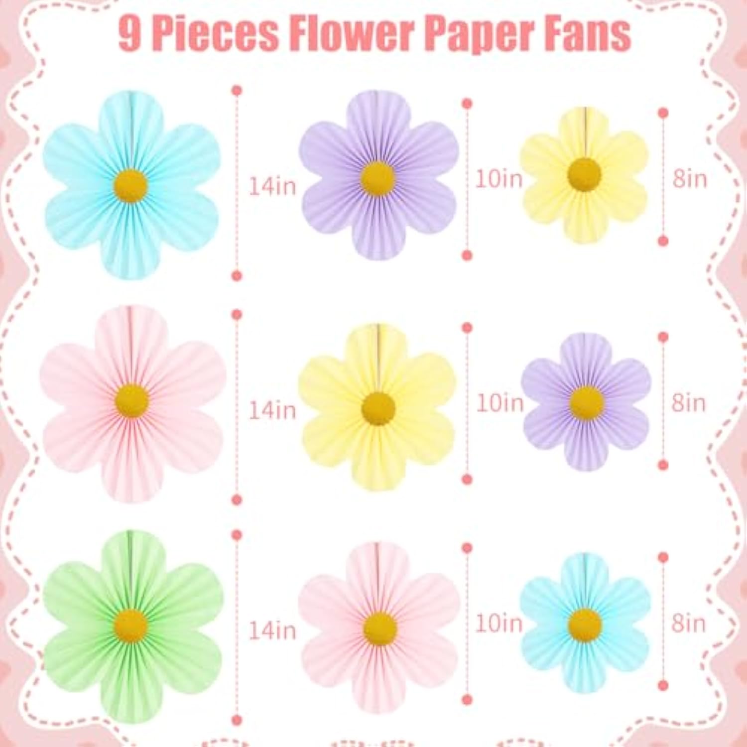 Green Party Decorations Paper Flowers Decorations For Wall Classroom Paper Fans Floral Backdrop Flower Wall Decor Pack Of 9 Green
