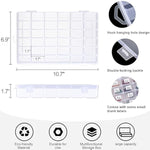 2 Pack 36 Grids Clear Plastic Organizer Box With Adjustable Dividers, Small Craft Organizers And Storage, Compartment Container For Bead, Nail, Jewelry, Art, Diy Crafts, Fishing Tackle, Small Items