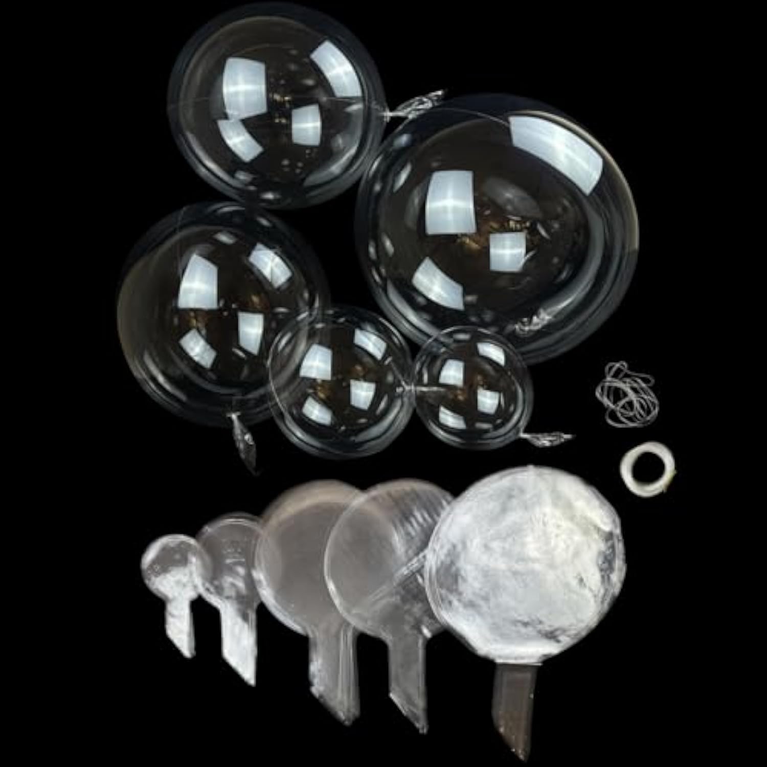 Bobo Balloons, 60 Packs Different Sizes Clear Balloons Bubbles Garland Arch Kits With Fishing Line/Transparent Rubbers For Party Decorations (8 Inch, 10 Inch,18 Inch, 20 Inch, 24 Inch)