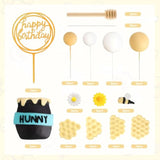 33 Pcs Bee Cake Decorations With Mini Honey Jar, Honeycomb, Honey Sticks, Bee Cake Toppers For Kids Boys Girls 1St 2Nd 3Rd Birthday Party Decorations Baby Shower