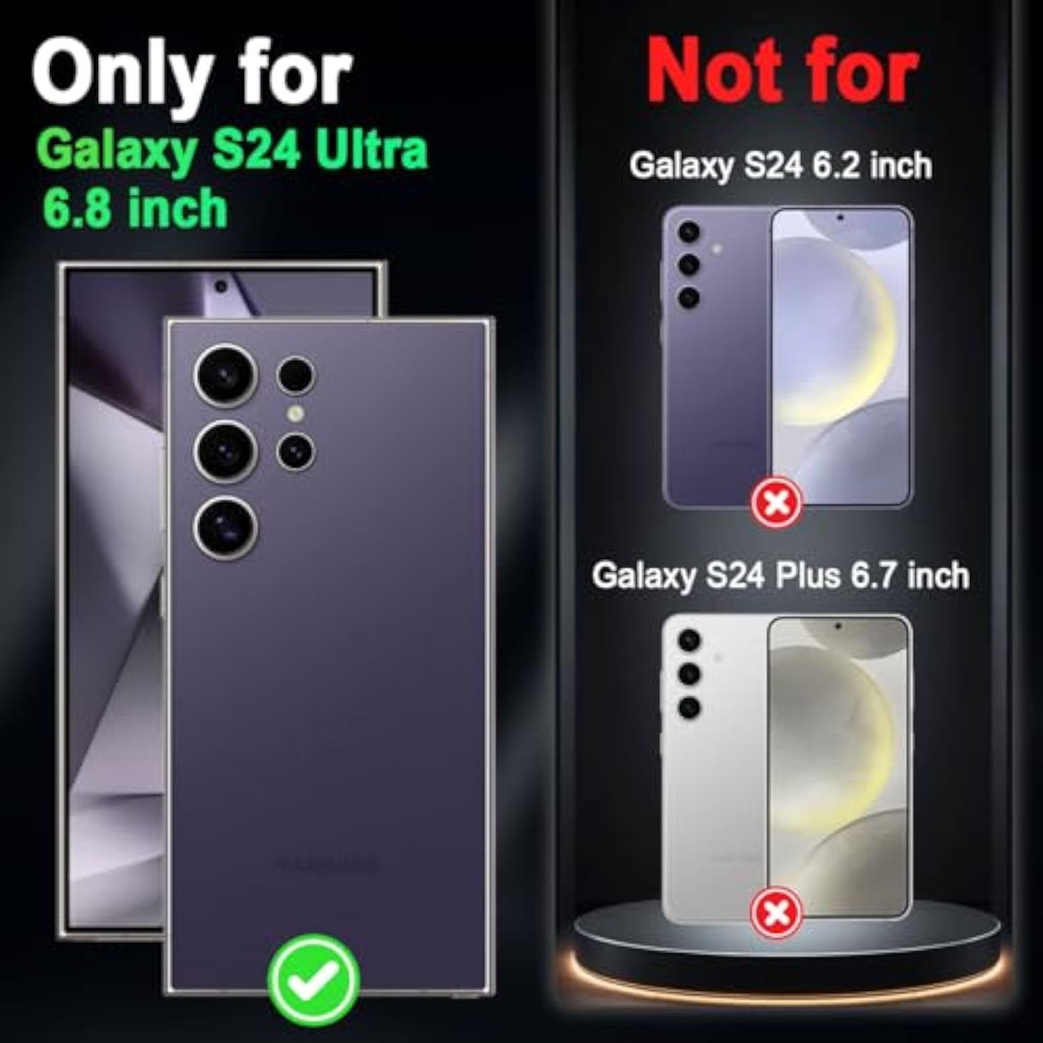For Galaxy S24 Ultra Case,Three Layer Heavy Duty Shockproof Protection Hard Plastic+Soft Silicone Full Body Drop Protective Case For Samsung Galaxy S24 Ultra,All Green