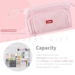 Pencil Case Large Capacity Pencil Pouch Handheld Pen Bag Cosmetic Gift For Office School Teen Girl Boy Men Women Adult (Pink)