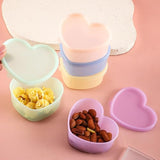 Set Of 5 Valentines Container, Plastic Heart Containers For Valentines Day, Heart Shaped Condiment Containers With Lids, Heart Shape Salad Dressing Food Dipping Sauce Cups For Bento Lunch Box