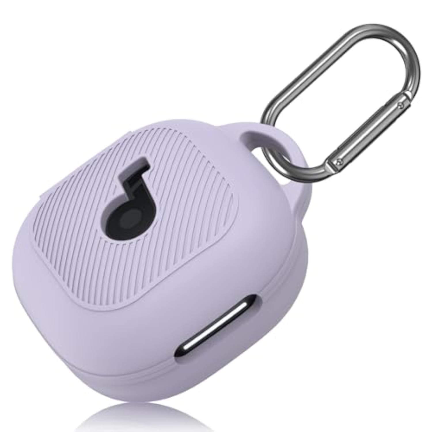 Anker Soundcore P40i Case Cover, Soft Silicone Case for Soundcore P40i Earbuds with Shockproof Protective Skin Cover and Carabiner, Front LED and Logo Visible, Purple