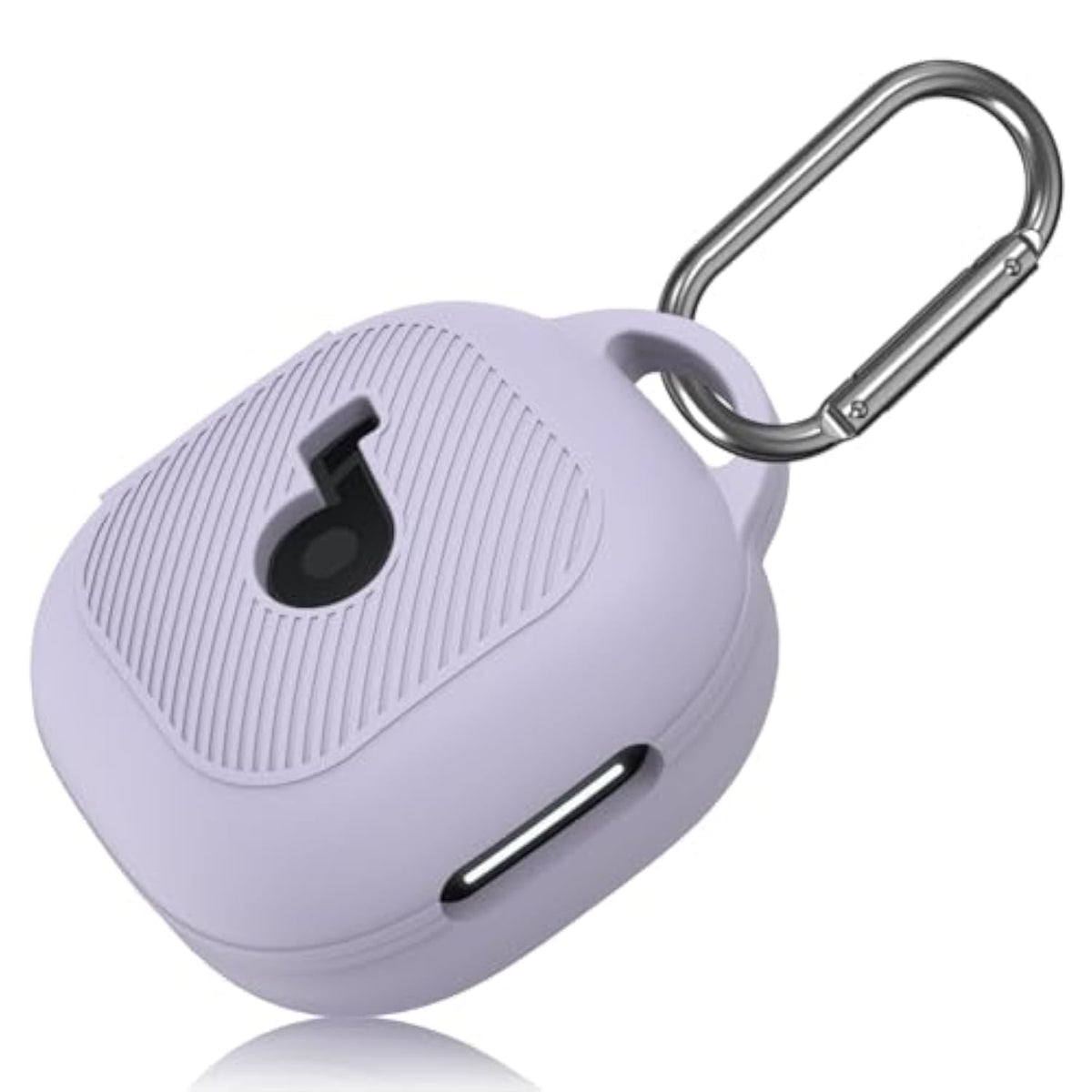 Anker Soundcore P40i Case Cover, Soft Silicone Case for Soundcore P40i Earbuds with Shockproof Protective Skin Cover and Carabiner, Front LED and Logo Visible, Purple