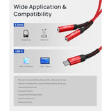 Usb C To Dual 3.5Mm Female Headphone Splitter, Type C To Dual 3.5Mm Female Aux Y Jack Headphone Adapter Compatible With Iphone 16 Pro Max/15 Pro Max, Galaxy S24/23 Ultra, Pixel, Ipad Pro-Red