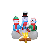 5 Foot Tall Huge Christmas Inflatable Snowmen Snowman Campfire Camping Roasting Marshmallows Led Lights Outdoor Indoor H