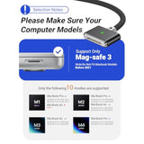 140W Usb-C To Magnetic 3 Cable (6.6Ft,Black) Fit For Macbook Air Charger Mag-Safe Gen 3 Port, Magnetic Safe 3 Cable Fit For 2024 Macbook Pro 14” 16" M4, 2023 Mac-Book Air 13“ 15" M3 & More