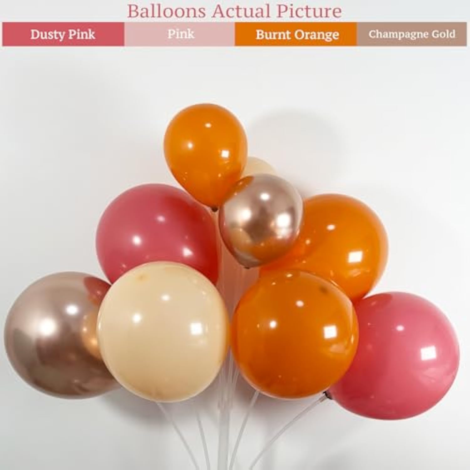 145Pcs Fall Baby Shower Balloon Arch Kit Dusty Pink Orange Gold for Autumn Party