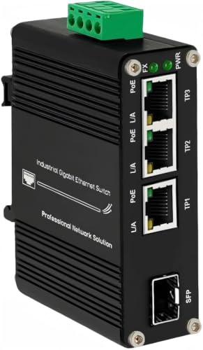 Industrial Gigabit Poe++ Injector, Ieee 802.3Bt/At/Af Compliant Power Over Ethernet Adapter, Power Supply 95W Ethernet, 12-48V Dc Wide Voltage Input, Ip40 Hardened Housing, Din Rail & Wall Mountable