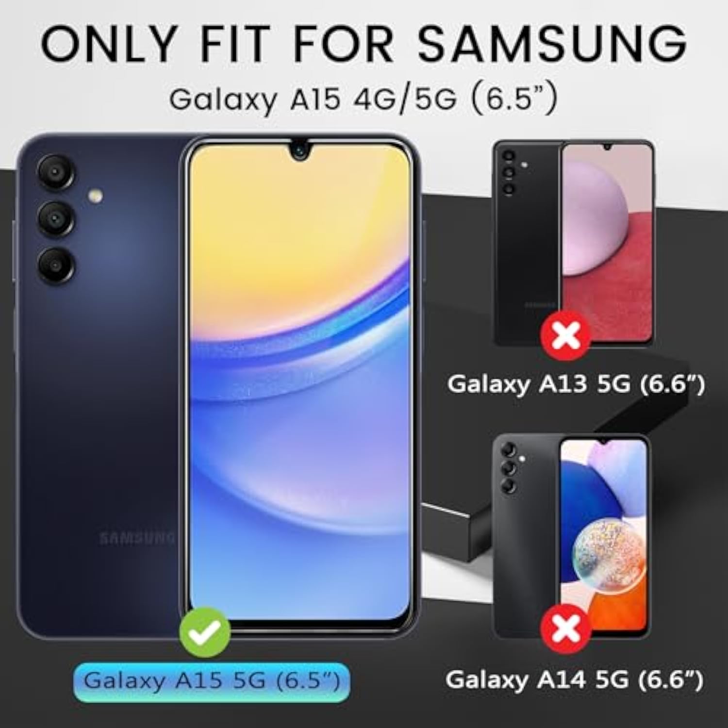 4 Pack Screen Protector For Samsung Galaxy A15 5G With 4 Pack Camera Lens Protector, Full Coverage Tempered Glass Film Anti-Fingerprint Case Friendly