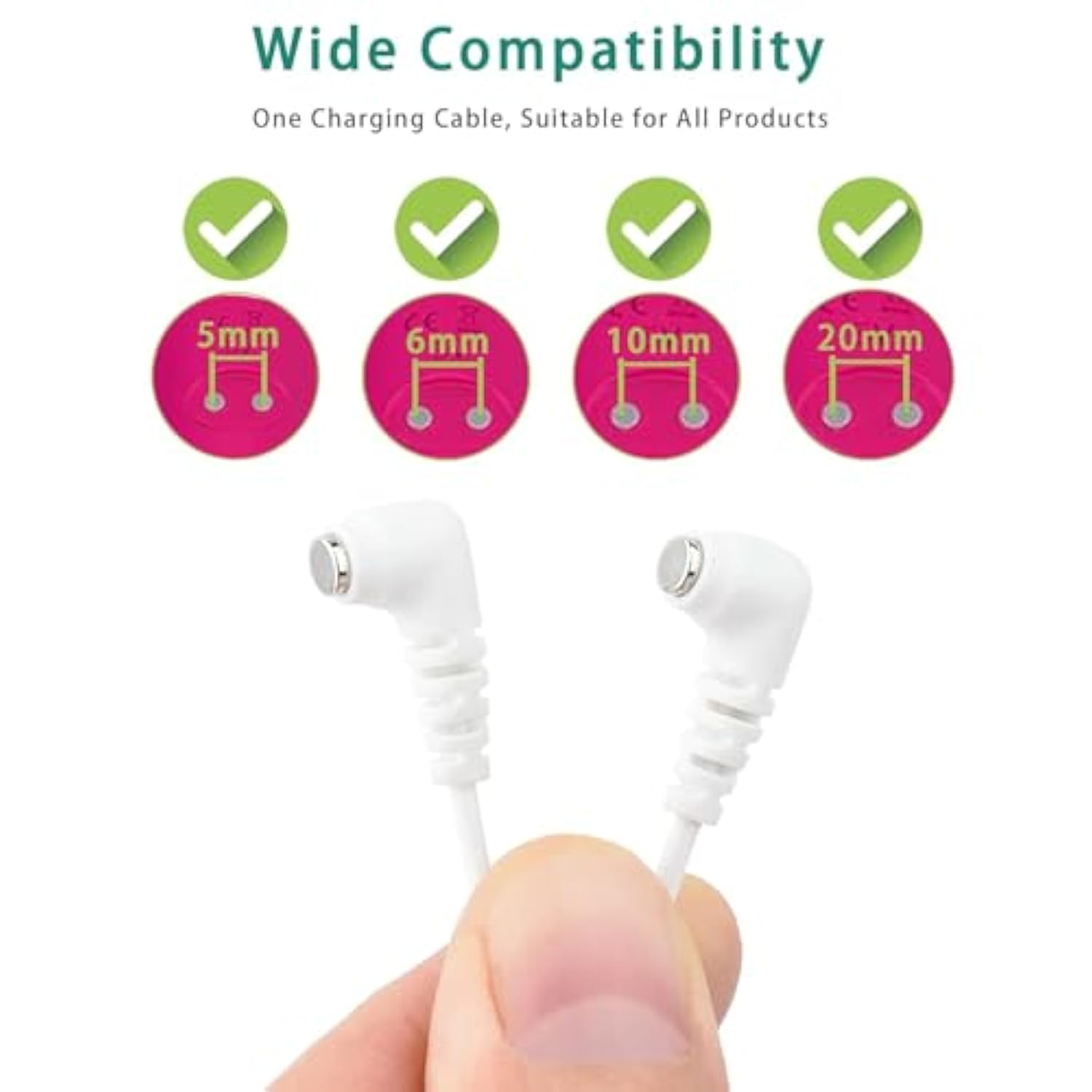 Fast Magnetic Charger Cord For Rose And Most Magnetic Massagers Dc Charging Cable With 2-Magnet Connector