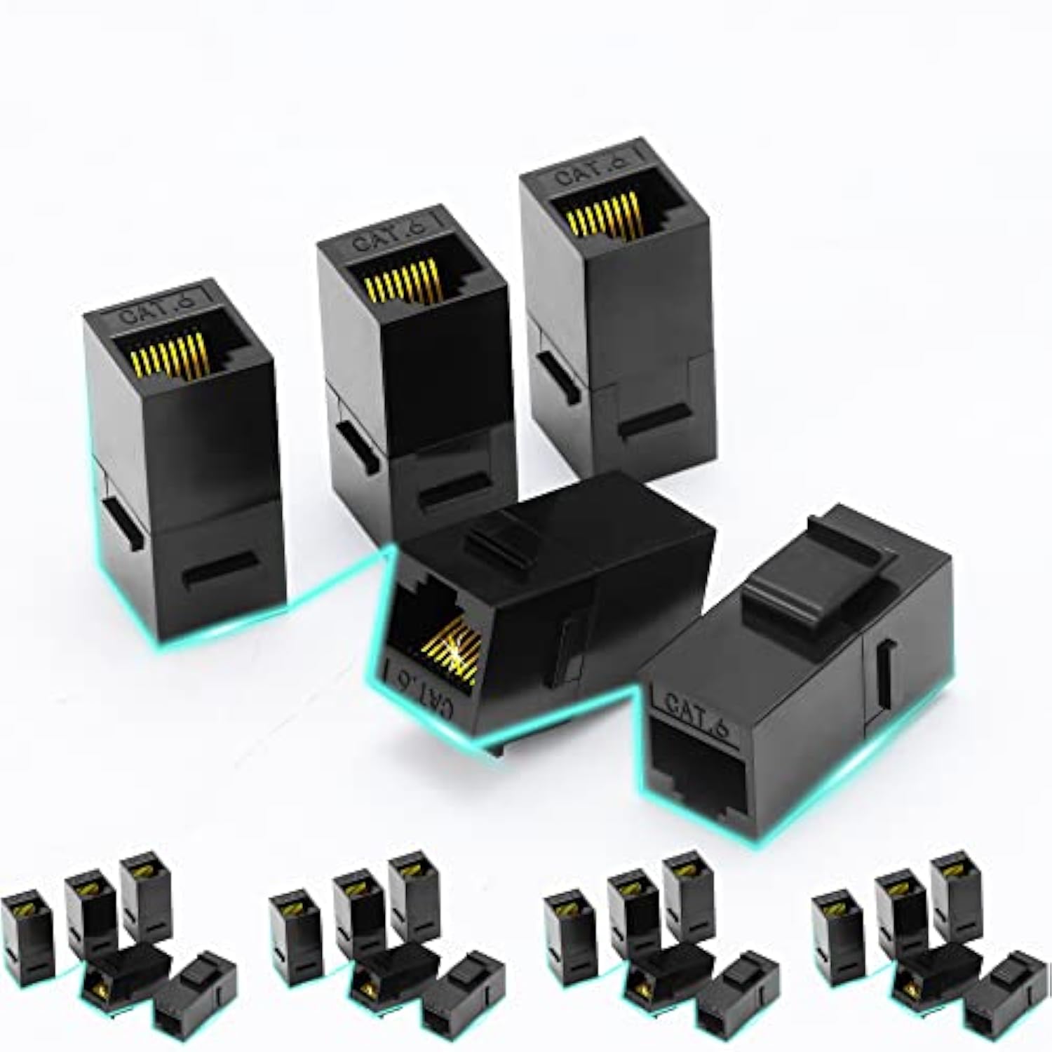 Rj45 Coupler Inline Keystone Jack, Female To Female Rj45 Keystone Coupler 25 P