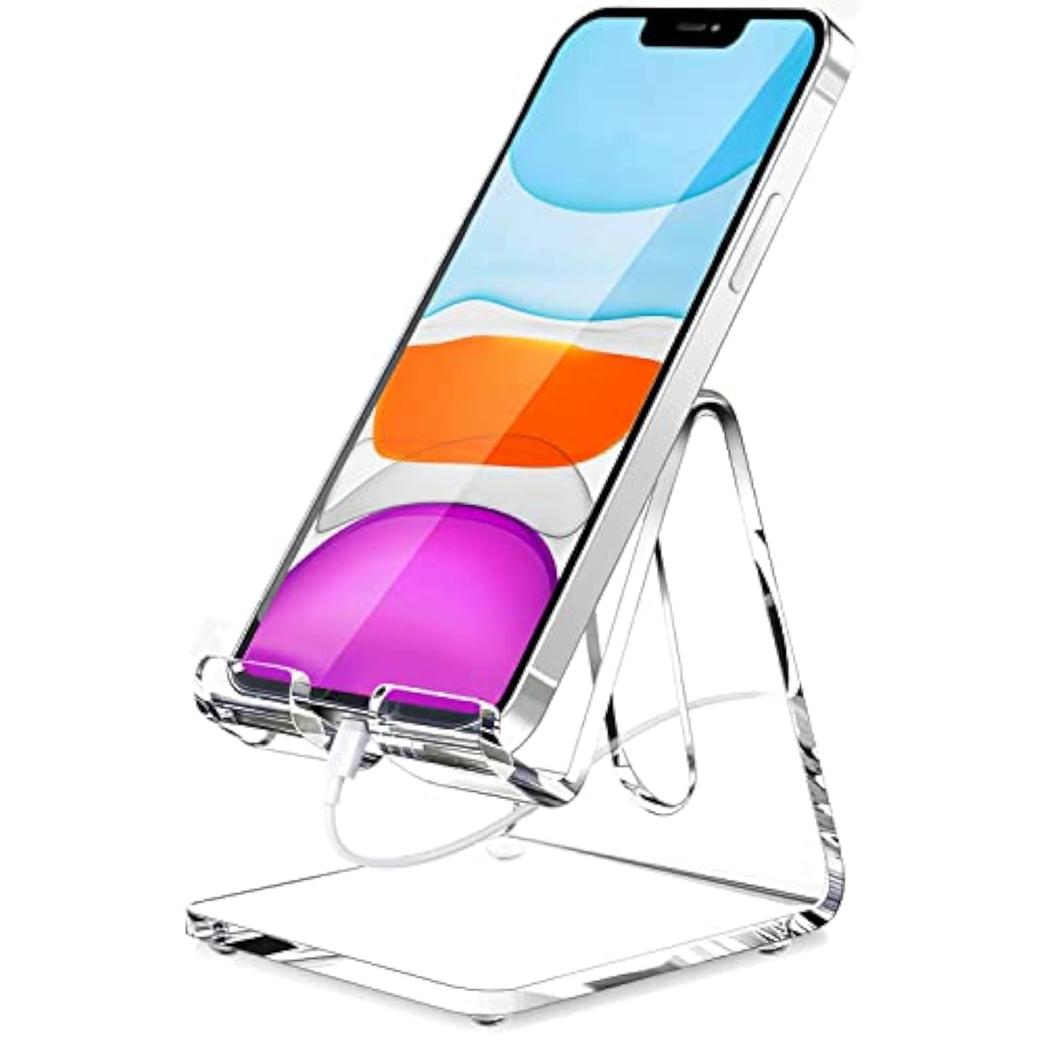 Acrylic Cell Phone Stand, Portable Clear Phone Stand For Desk, Compatible With Phone16 15 14 13 Pro Max Mini 12 11 Plus Se, Switch, Android Smartphone, Pad, Tablet, Desk Accessories
