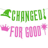 Diy Witch Party Banner Decorations, Glitter Pink & Green Theme Party Banner Supplies, Galentine'S Day Girls Night Ladies Graduation Party Cute Kid Princess Witch Happy Birthday Party Favor
