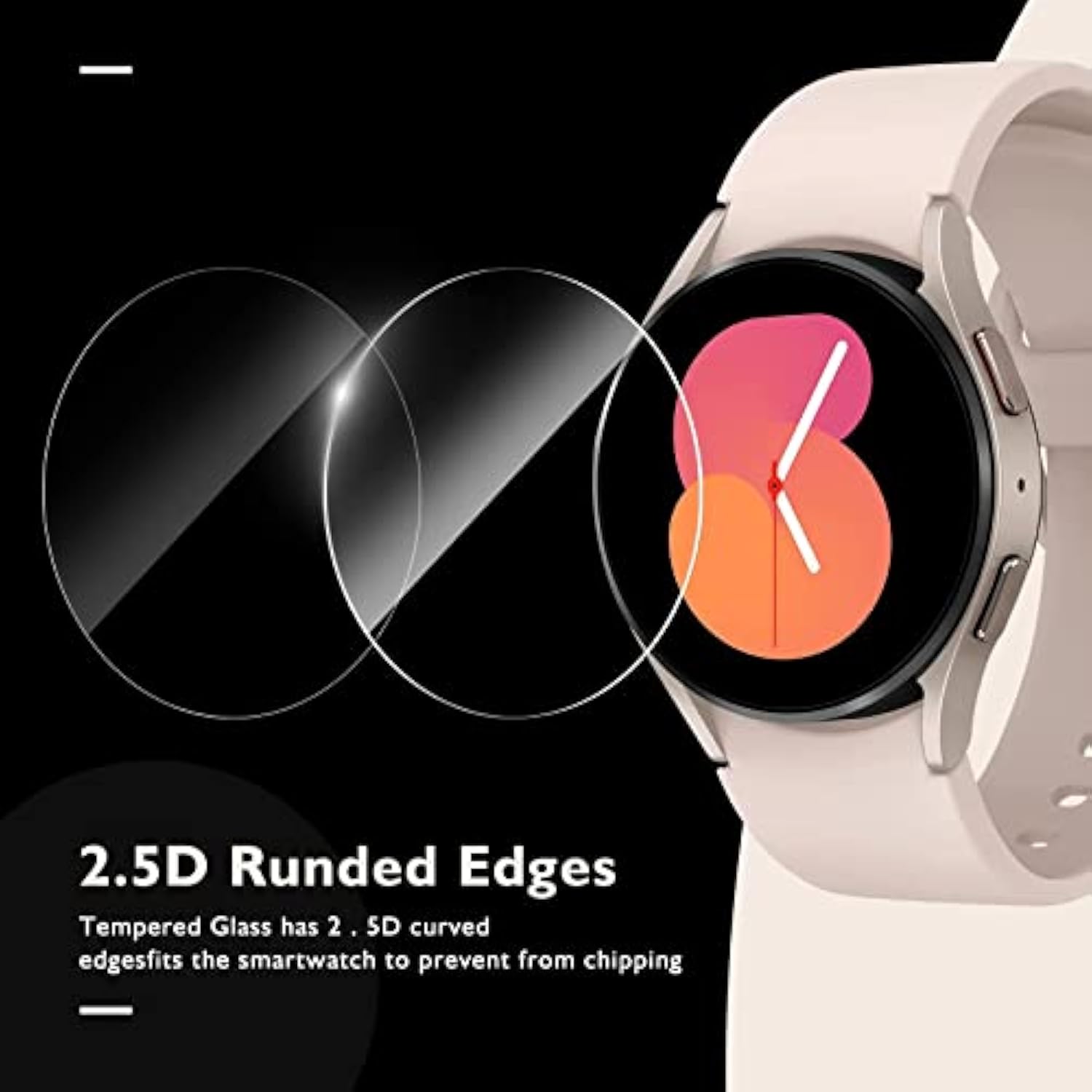 4-Pack Samsung Galaxy Watch 40mm Screen Protector Waterproof Tempered Glass